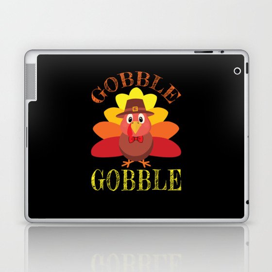 Autumn Fall Gobble Gobble Cute Turkey Thanksgiving Laptop & iPad Skin