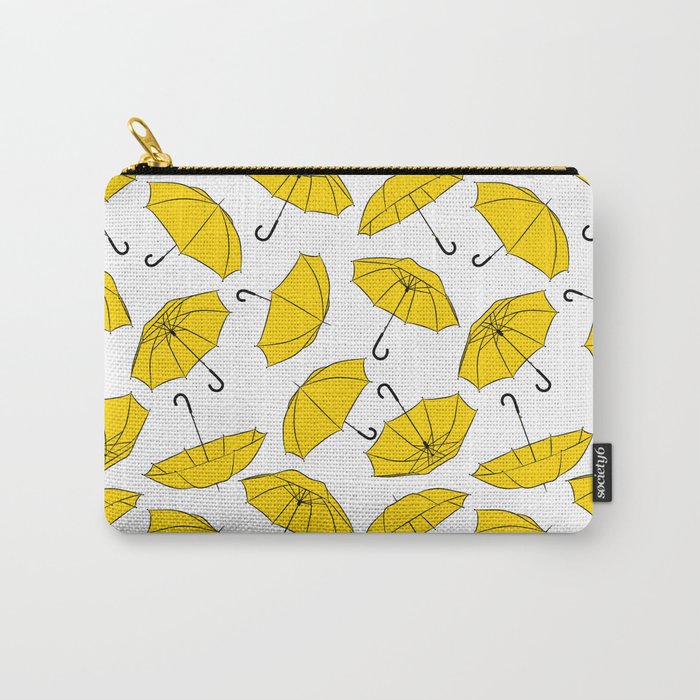 Yellow Umbrella pattern Carry-All Pouch