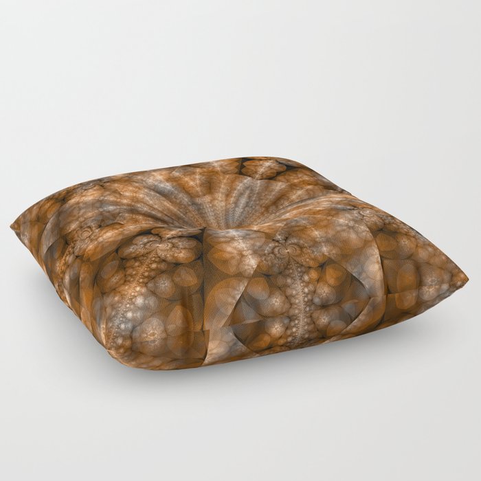 Fractal Imagination I - Amber Floor Pillow