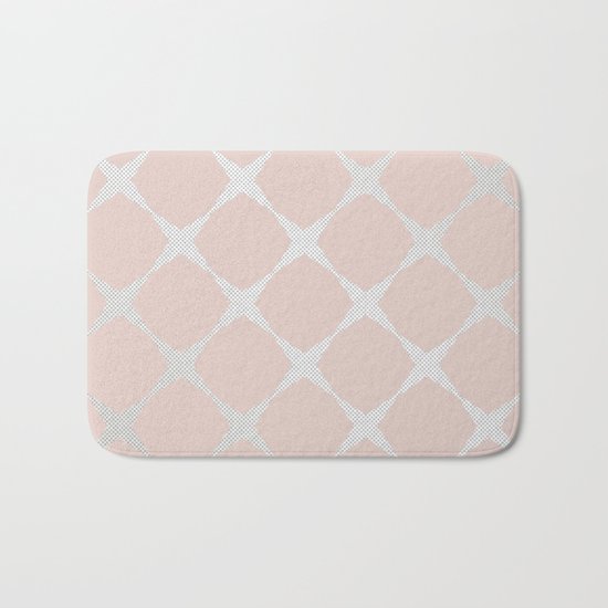 Polka Dots & Pink Tiles Bath Mat