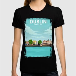 Dublin Ireland Vintage Travel Poster T Shirt