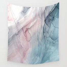 Calming Pastel Flow- Blush, grey and blue Wall Tapestry