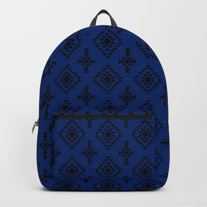 Blue and Black Native American Tribal Pattern Backpack