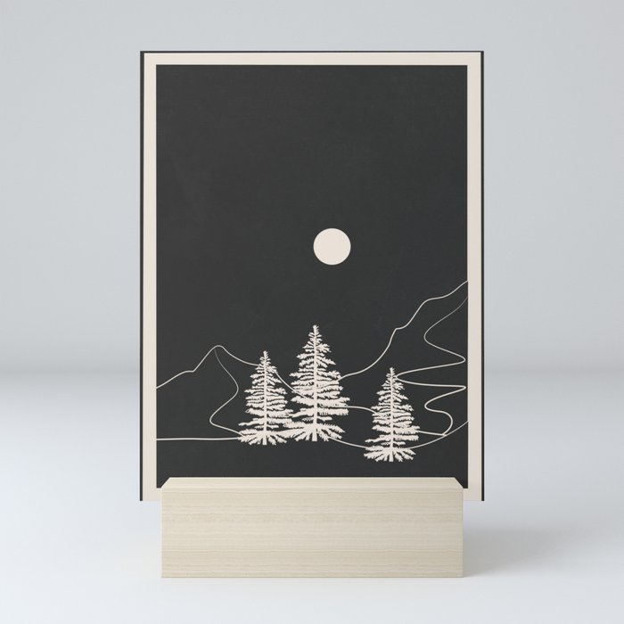 Highland Trees Dark Mini Art Print