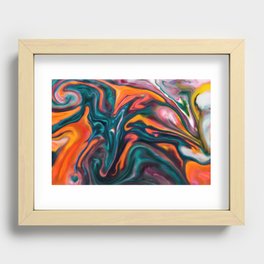 Bright Wing - Milk & Food Coloring Painting Recessed Framed Print