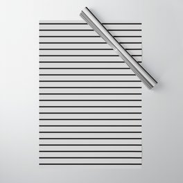 [ Thumbnail: Black & Light Grey Colored Striped Pattern Wrapping Paper ]