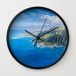 Na Pali approaching Hanalei Wall Clock | Cliffs, Reef, Waves, Napali, Hawaii, Hanalei, Coast, Water, Island, Beach 