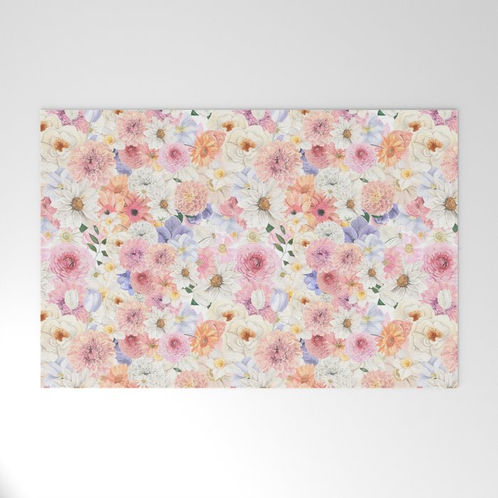 Floral Pastel  Welcome Mat