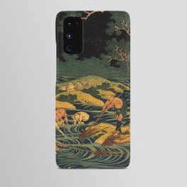Hokusai, fishing by torchlight in Kai province Android Case