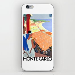 1930 MONTE CARLO Tennis Monaco Travel Poster iPhone Skin