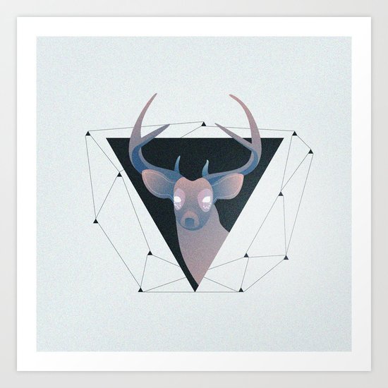 Deer Hipster Art Print