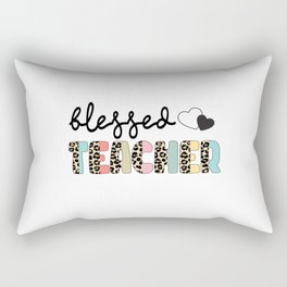 Blessed Teacher motivational heart quote Rectangular Pillow