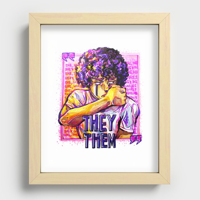 misgendered trans- they/them nonbinary Recessed Framed Print