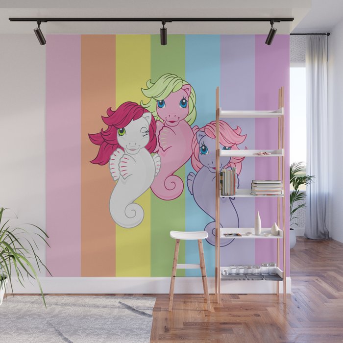 G1 My Little Pony Sea Ponies Wall Mural By Gertee Society6