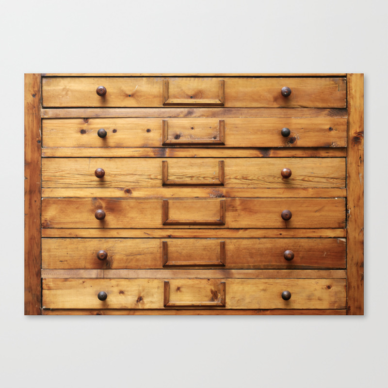 Wooden Cabinet With Drawers Canvas Print By Skleznev Society6