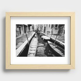 Venice, Italy, Film Photo, Analog, Black and White Recessed Framed Print