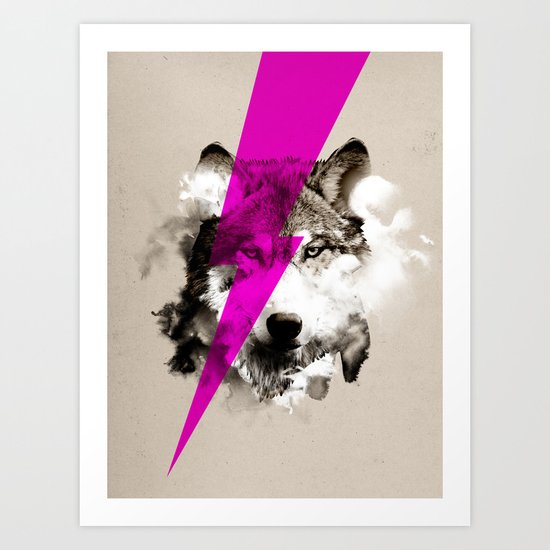 Wolf Rocks Art Print