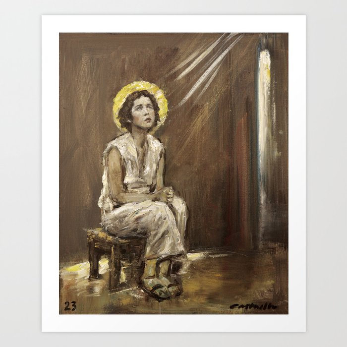 Child Jesus in prayer Art Print