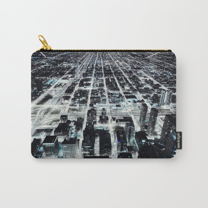 City Skyline Chicago Sci-Fi Futuristic Cityscape Art Print Carry-All Pouch