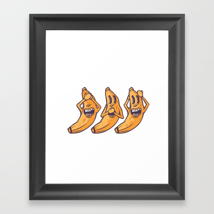 Crazy bananas Framed Art Print