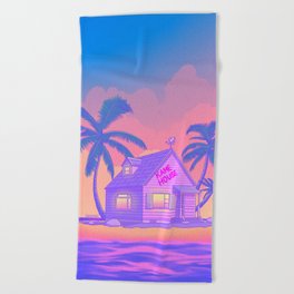 80s Kame House Beach Towel