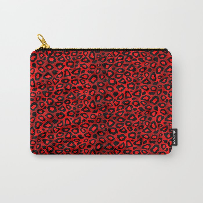 Red and Black Leopard Animal Print Carry-All Pouch