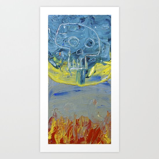 Fire Skull Art Print