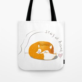 stay at home fox Tote Bag
