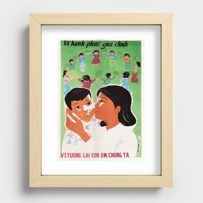 Vietnamese Poster: For the Happiness of the Children Recessed Framed Print