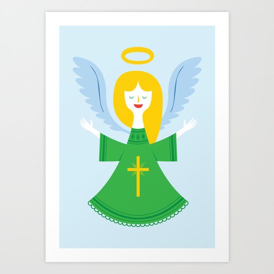 Angel Blue Art Print