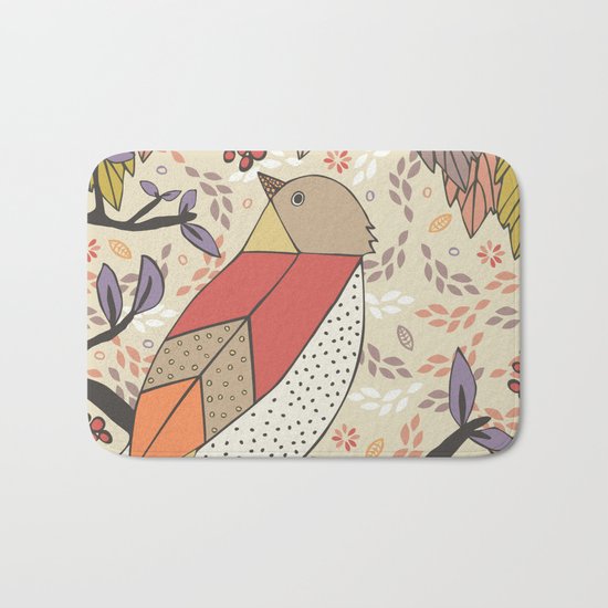 Singing Red Bird Bath Mat