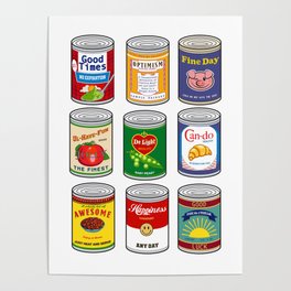 Vintage canned goods with a twist Poster