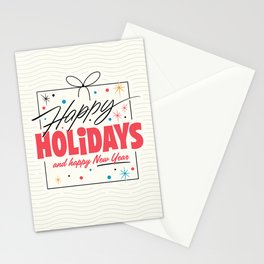 Vintage Happy Holidays and Happy New Year with light background Stationery Card