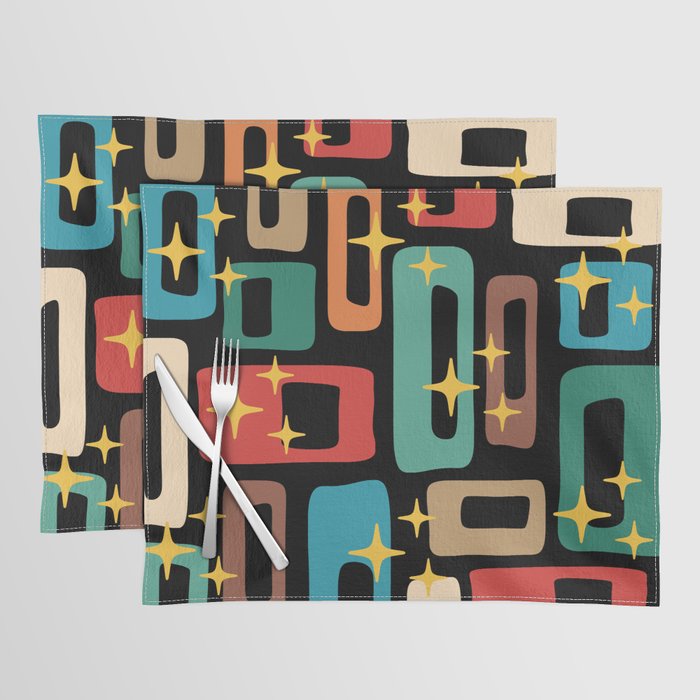 Retro Mid Century Modern Abstract Pattern 223 Placemat