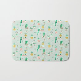 Plant Lady Scandinavian Apartment Pattern - Mint Bath Mat | Painting, Cactus, Greenfinger, String Of Pearls, Plant Aesthetic, Greenery, Plantmom, Green Thumb, Houseplants, Mid Century 