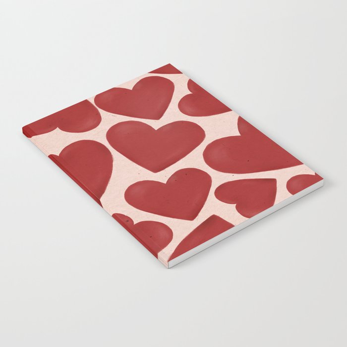 Cute Red Hearts Pattern Notebook