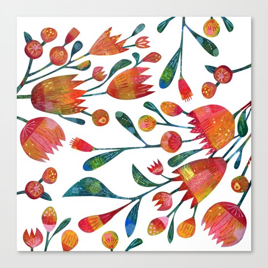 Buds and Flowers Canvas Print