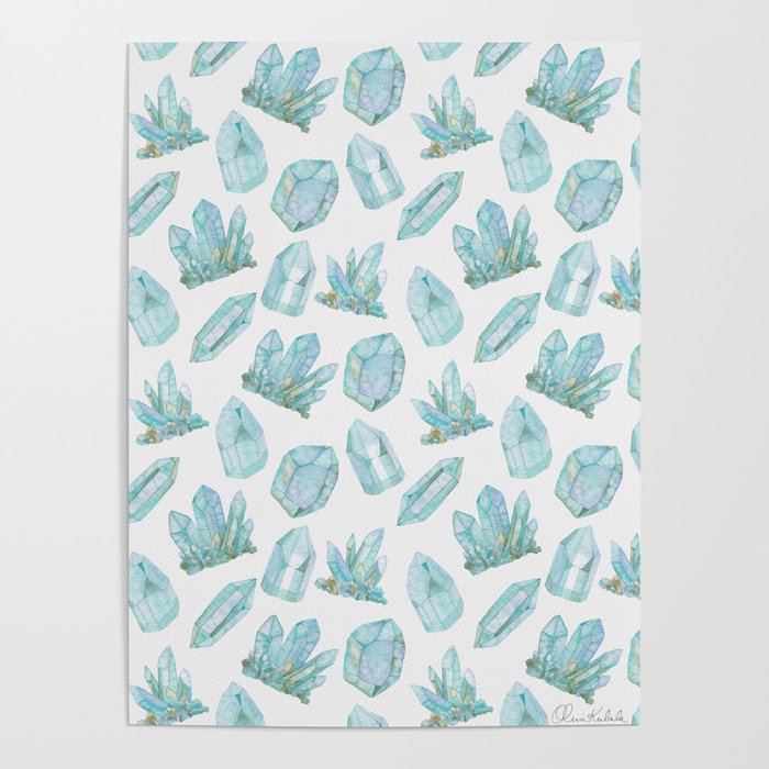 Crystals - Turquoise Poster