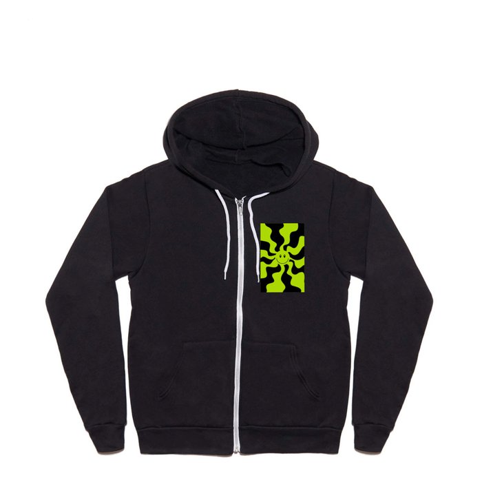 Smile Lime Green Full Zip Hoodie by LAEC Society6