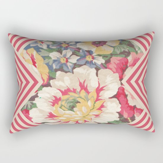 Floral Chevron Rectangular Pillow