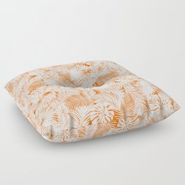 orange tropical leaves pattern Floor Pillow