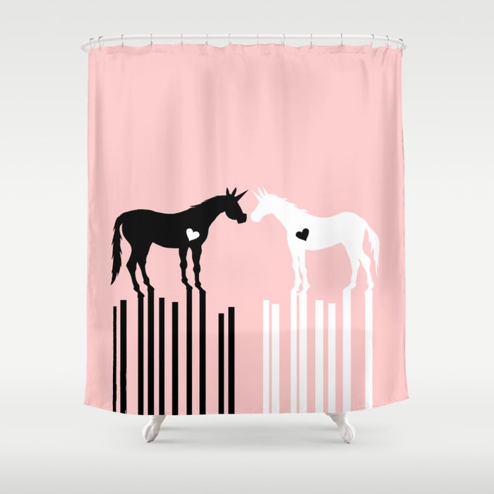 Love Connects Unicorn Shower Curtain