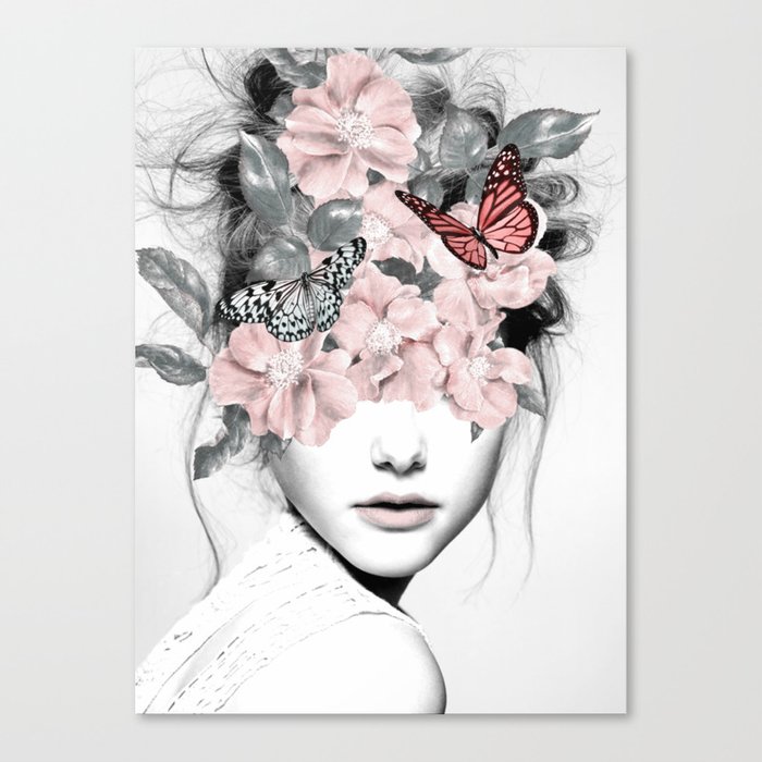 WOMAN WITH FLOWERS 10 Canvas Print