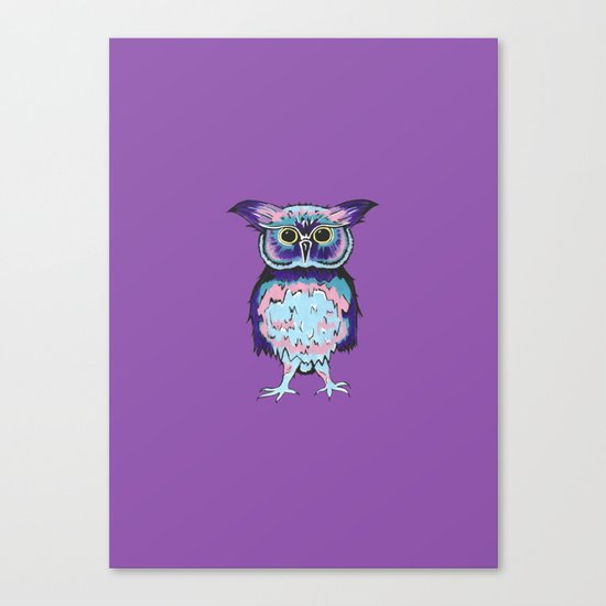 Small Purple Owl Canvas Print