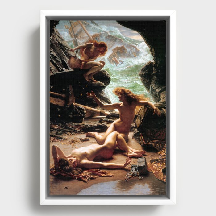 Cave of the Storm Nymphs - Sir Edward Poynter , Cave Storm Nymphs Framed Canvas