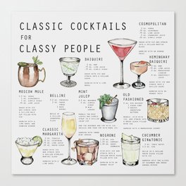 CLASSIC COCKTAILS FOR CLASSY PEOPLE Canvas Print