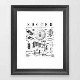 Soccer Player Football Vintage Patent Drawing Print Framed Art Print