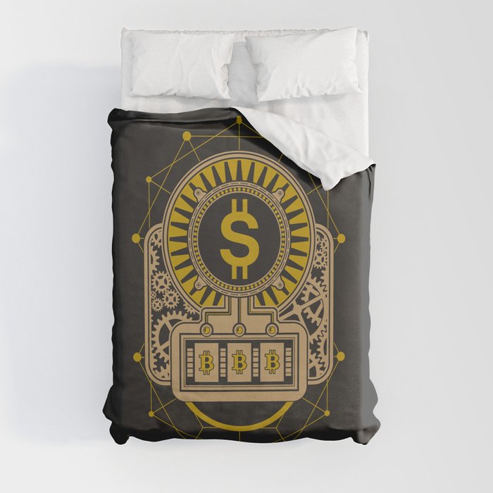 Bitcoin Jackpot Mechanical  Duvet Cover