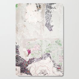 New York, USA I Damaged green pattern wallpaper destroyed vintage antique with tears, horse, leopard Cutting Board