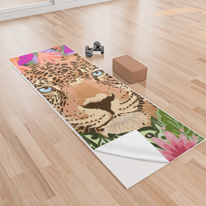 Peek A Boo Leopard Yoga Towel